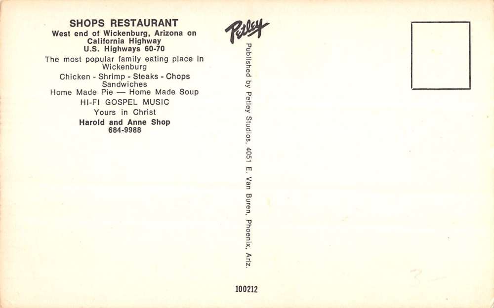 Wickenburg Arizona Shops Restaurant Street View Vintage Postcard K39125 - Image 2