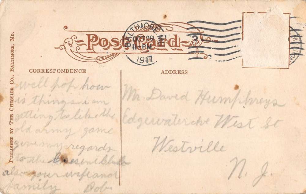 Camp Meade Maryland YMCA Bldg Street View Antique Postcard K39601 - Image 2