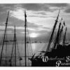 Somewhere in Panama waterfront silhouette at sunset real photo pc Z23997