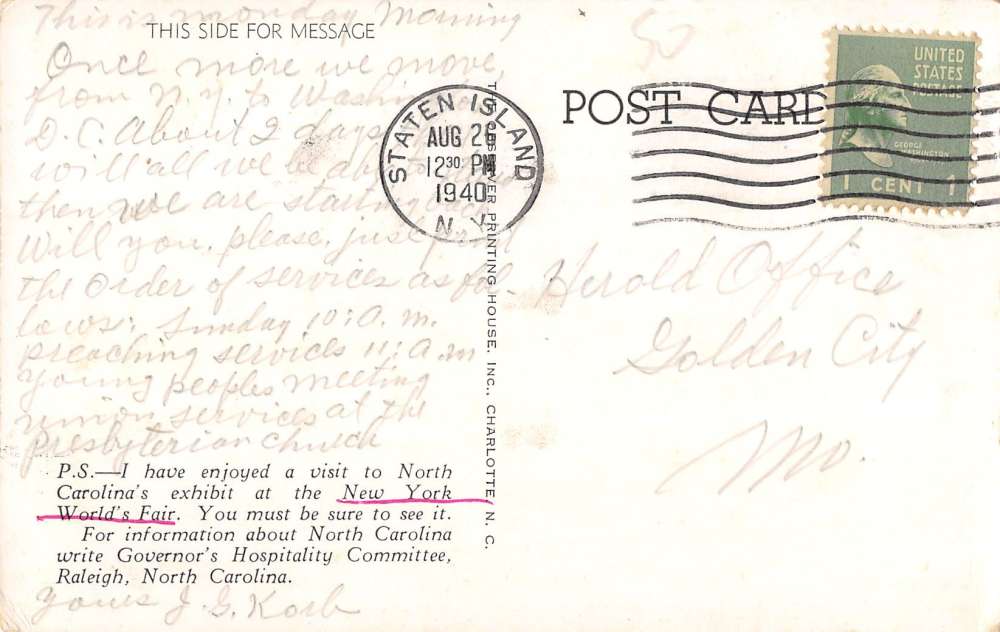 Wentworth North Carolina Rockingham Court House Antique Postcard K39835 - Image 2
