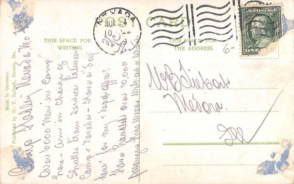 Nevada Missouri Court House Street View Antique Postcard K41556 - Image 2