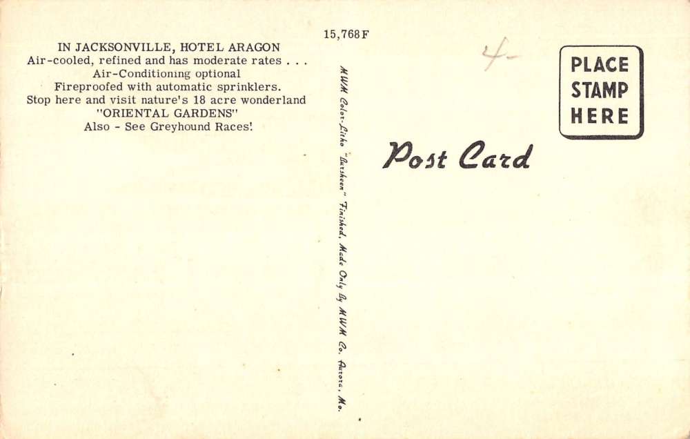 Jacksonville Florida Hotel Aragon Multiview Antique Postcard K41244 - Image 2