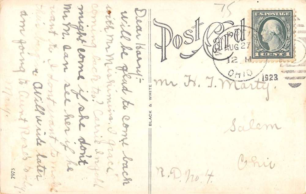 Woodsfield Ohio Monroe Court House Street View Antique Postcard K41462 - Image 2