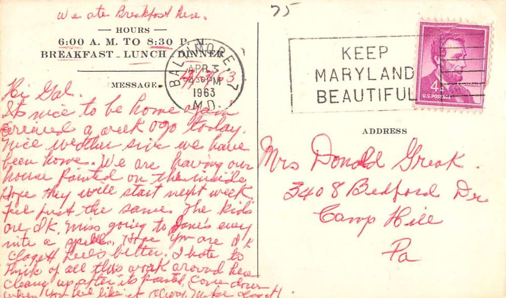 Bowling Green Ohio Manor House Restaurant Street View Vintage Postcard K41951 - Image 2