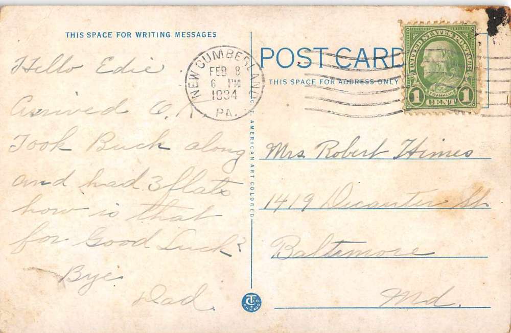 New Market Pennsylvania scenic view country road antique pc Z25850 - Image 2