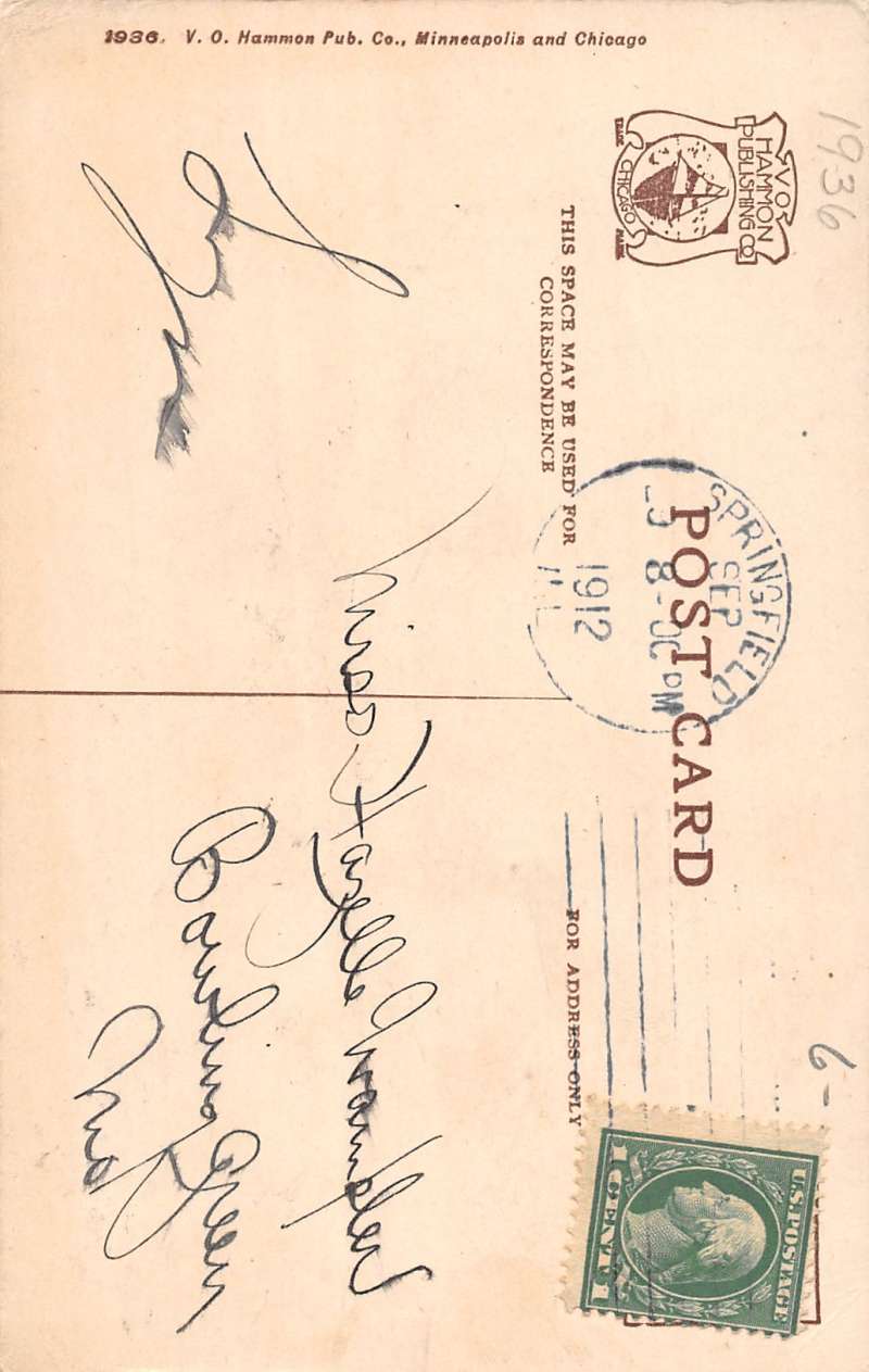 Springfield Illinois Hotel Street View Antique Postcard K42779 - Image 2