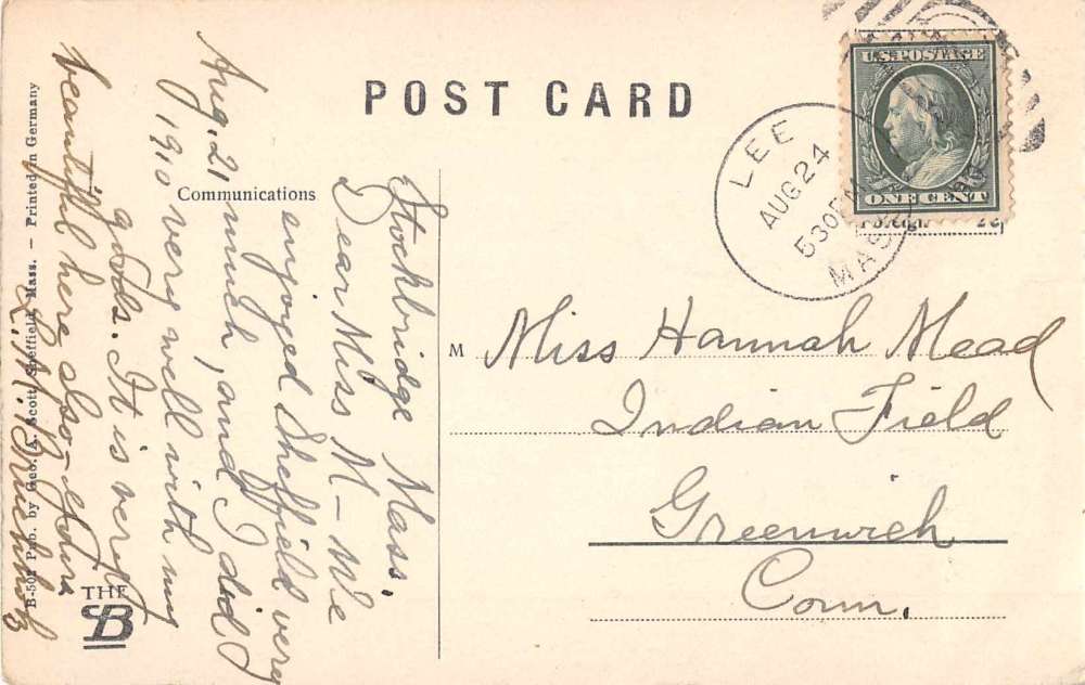 Sheffield Massachusetts Congregational Church Antique Postcard K44798 - Image 2