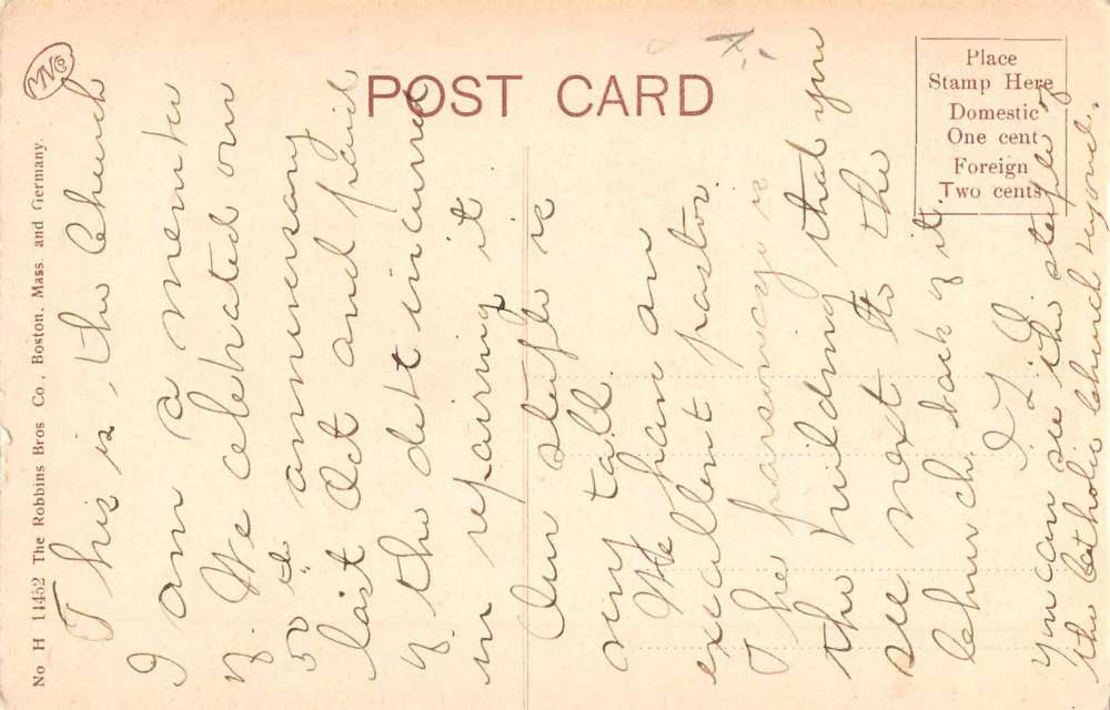 Stoneham Massachusetts ME Church Street View Antique Postcard K44801 - Image 2