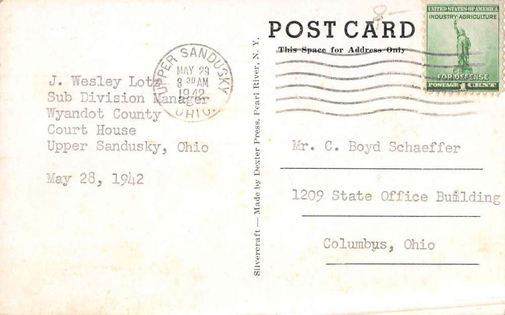 Upper Sandusky Ohio Wyandot Court House Street View Antique Postcard K45528 - Image 2