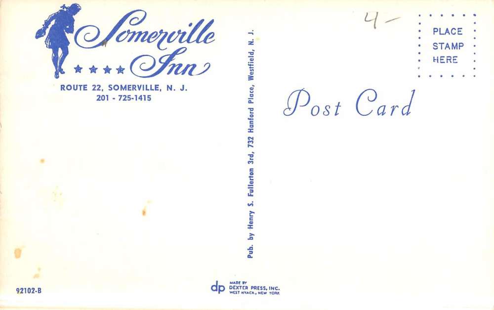 Somerville New Jersey Inn Street View Vintage Postcard K45818 - Image 2