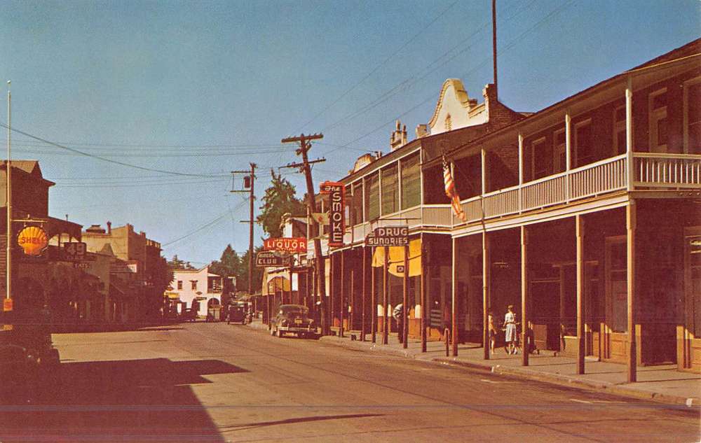 Jamestown California Street Scene Store Fronts Vintage Postcard K45931