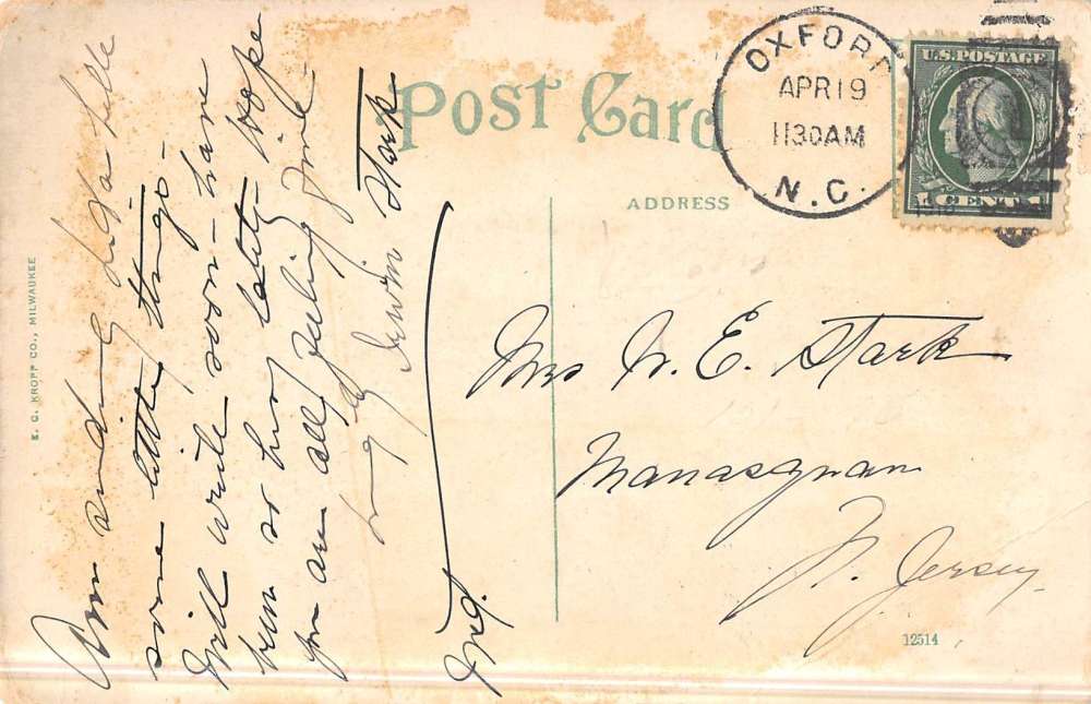 Oxford North Carolina St Stephens Episcopal Church Antique Postcard K46764 - Image 2