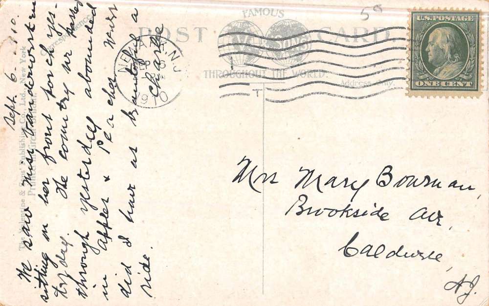 Belvidere New Jersey Town Hall Street View Antique Postcard K47284