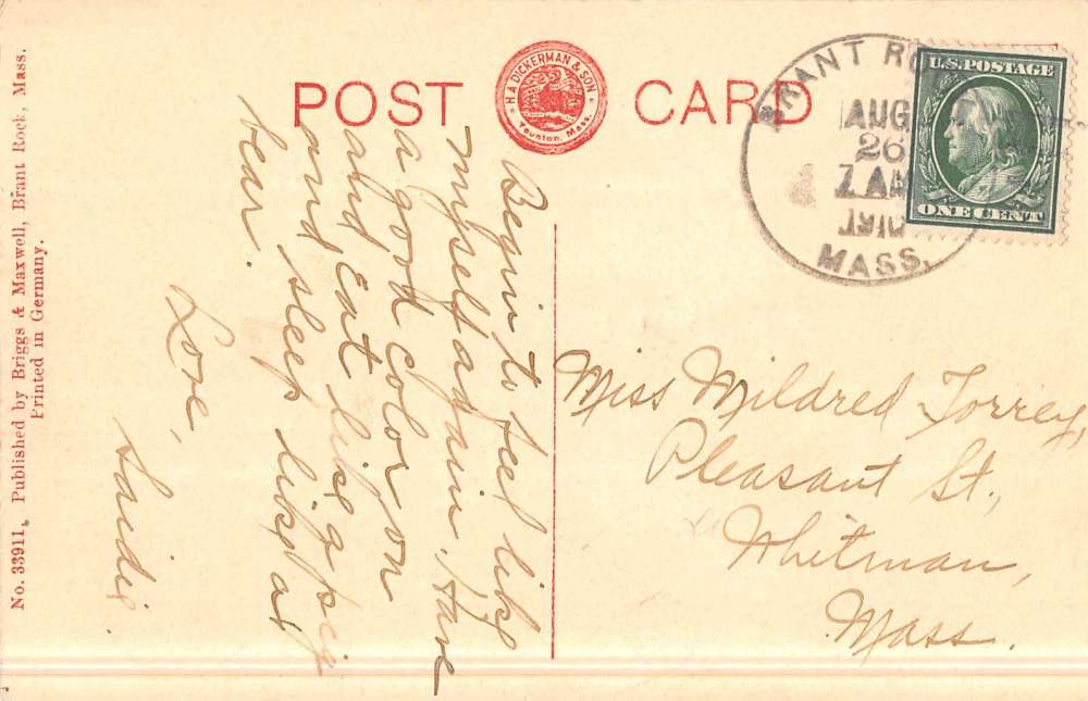 Brant Rock Massachusetts Cut River Waterfront Antique Postcard K48114 - Image 2