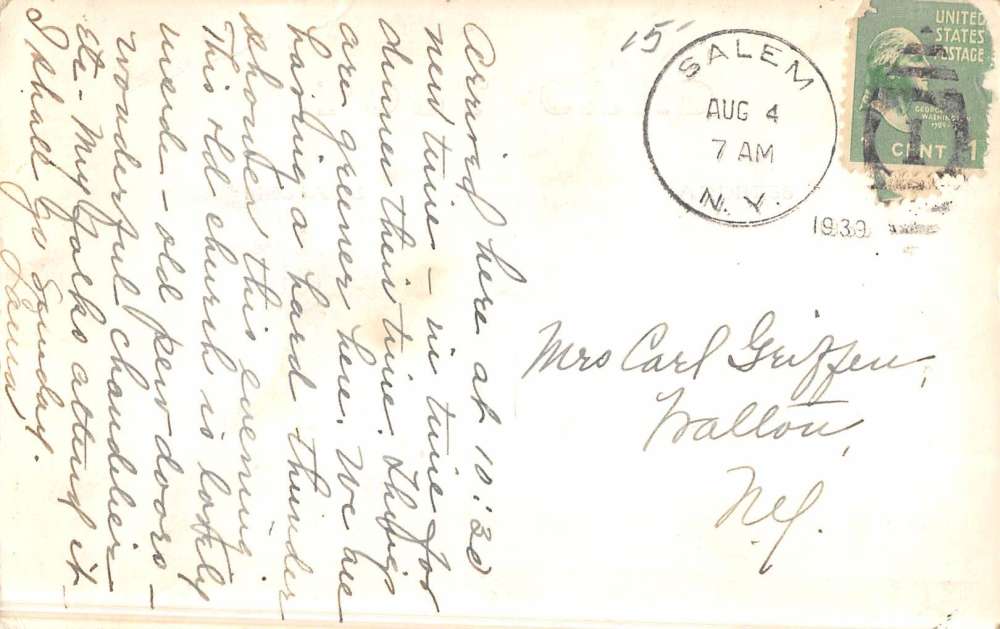 Salem New York United Pres Church Real Photo Antique Postcard K48260 - Image 2