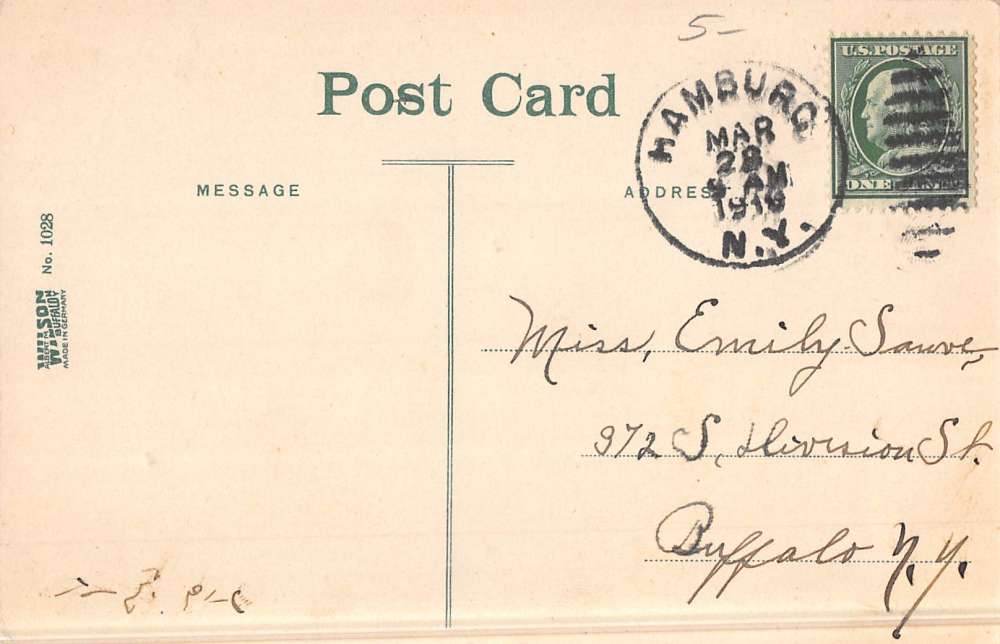 Hamburg New York Pierce Ave Street Scene Antique Postcard K48810 - Image 2