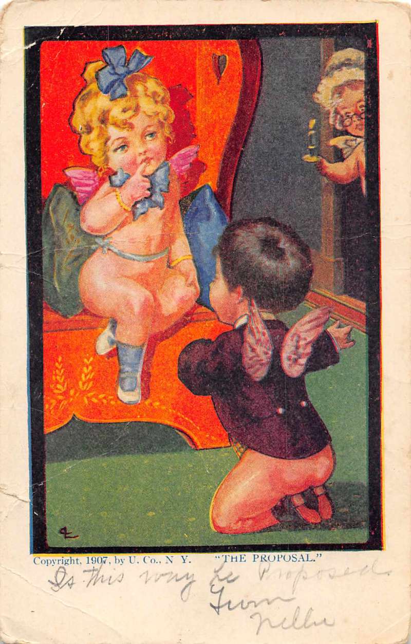 Group of 4 romantic children angel wings Cupid antique pc Z28762 - Image 3