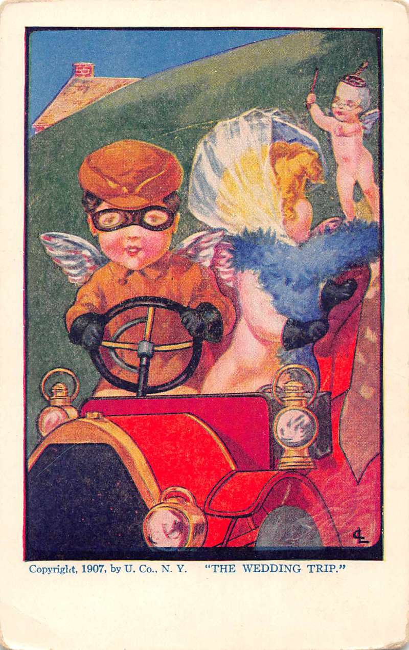 Group of 4 romantic children angel wings Cupid antique pc Z28762 - Image 5