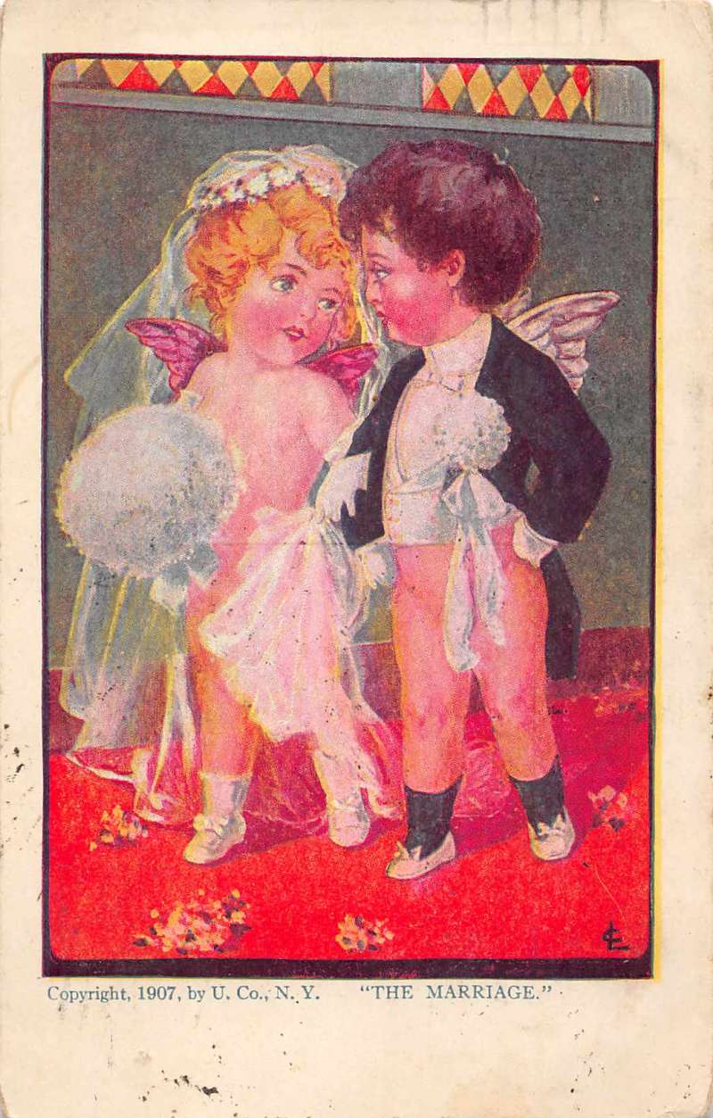 Group of 4 romantic children angel wings Cupid antique pc Z28762 - Image 7