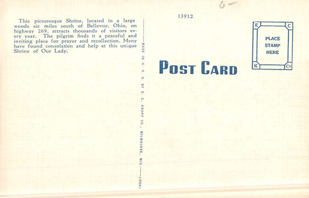 Marywood Ohio Sorrowful Mother Shrine Street View Antique Postcard K49046 - Image 2