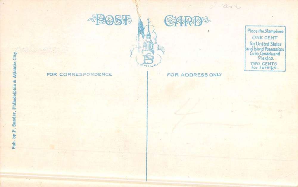 Camden New Jersey Towers Theatre Street View Antique Postcard K49106 - Image 2