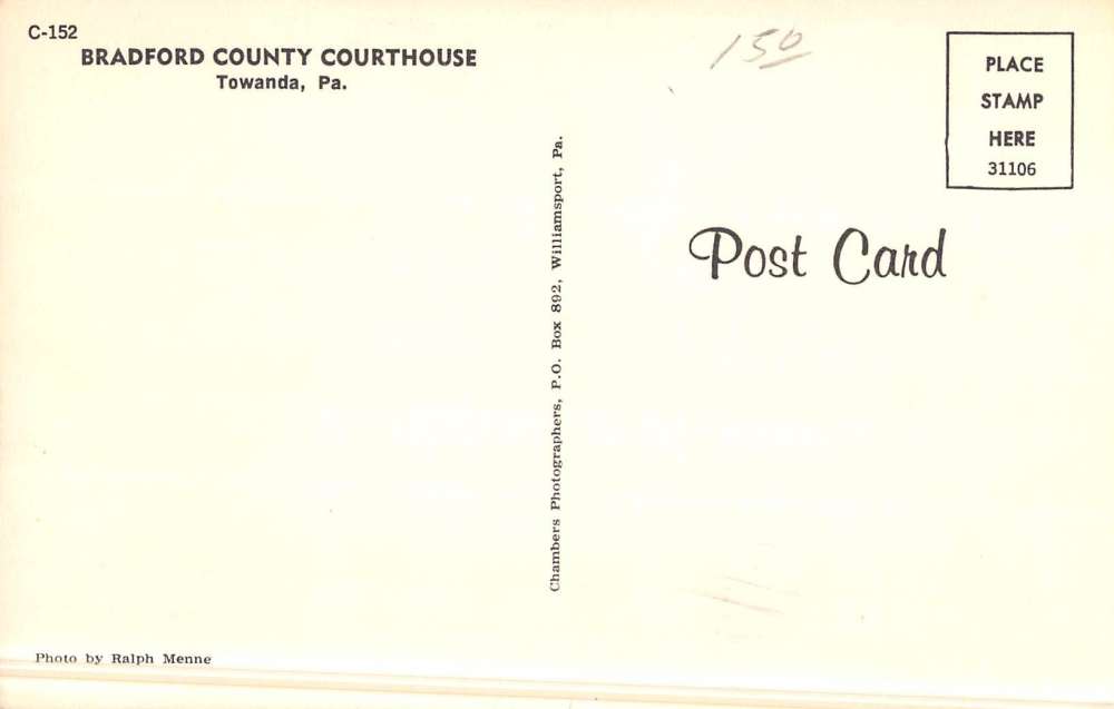 Towanda Pennsylvania Bradford Court House Street View Vintage Postcard K49243 - Image 2