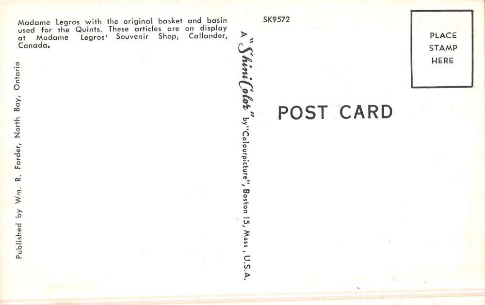 Callander Canada Madame Legros Souvenir Shop Antique Postcard K49468 - Image 2