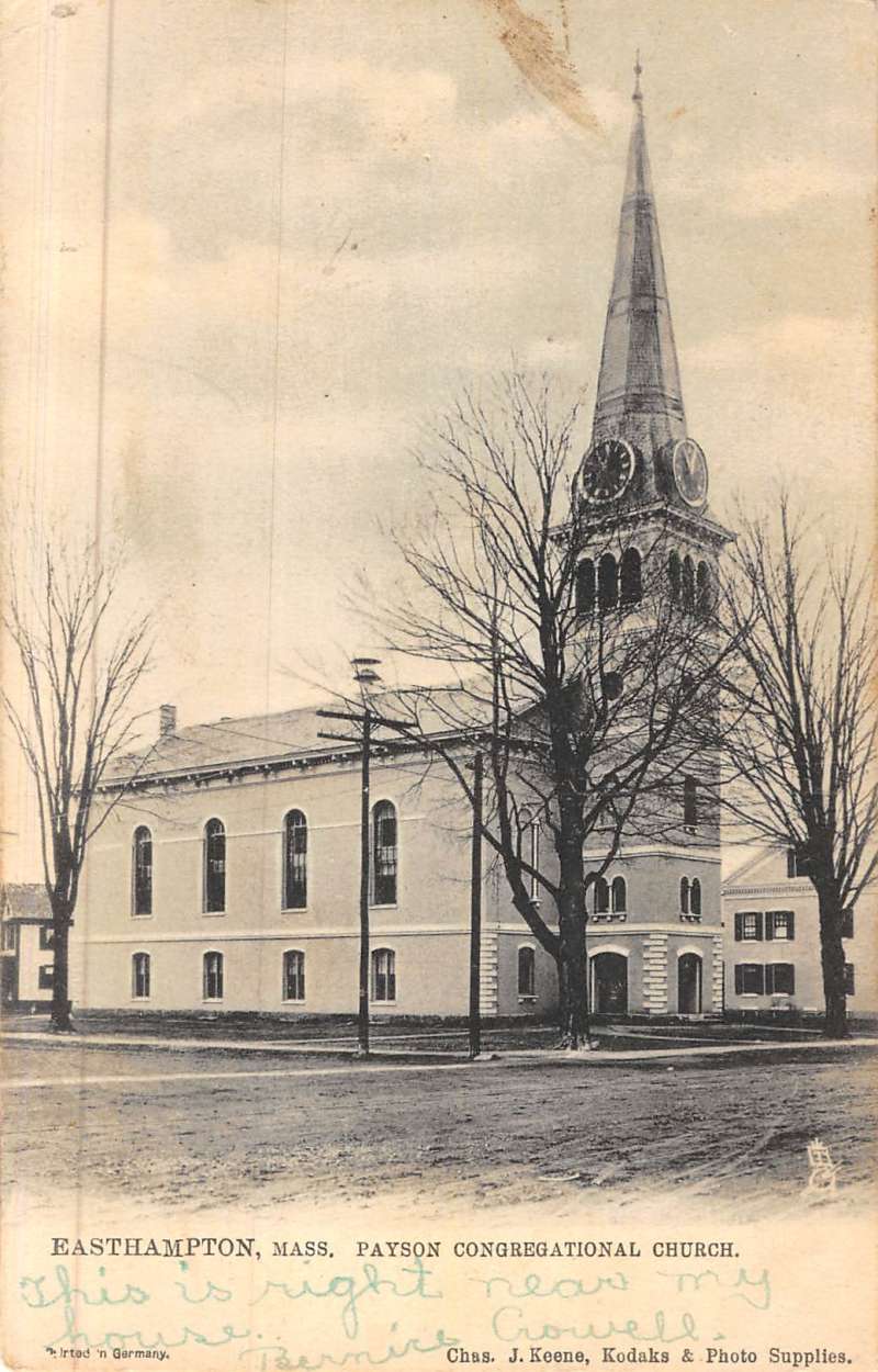Easthampton Massachusetts Payson Congregational Church Antique Postcard K49457 - Image 3
