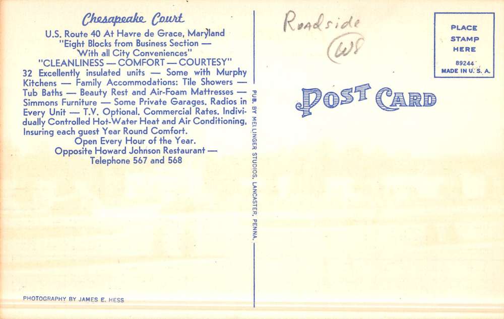 Havre De Grace Maryland Chesapeake Court Street View Antique Postcard K49651 - Image 2