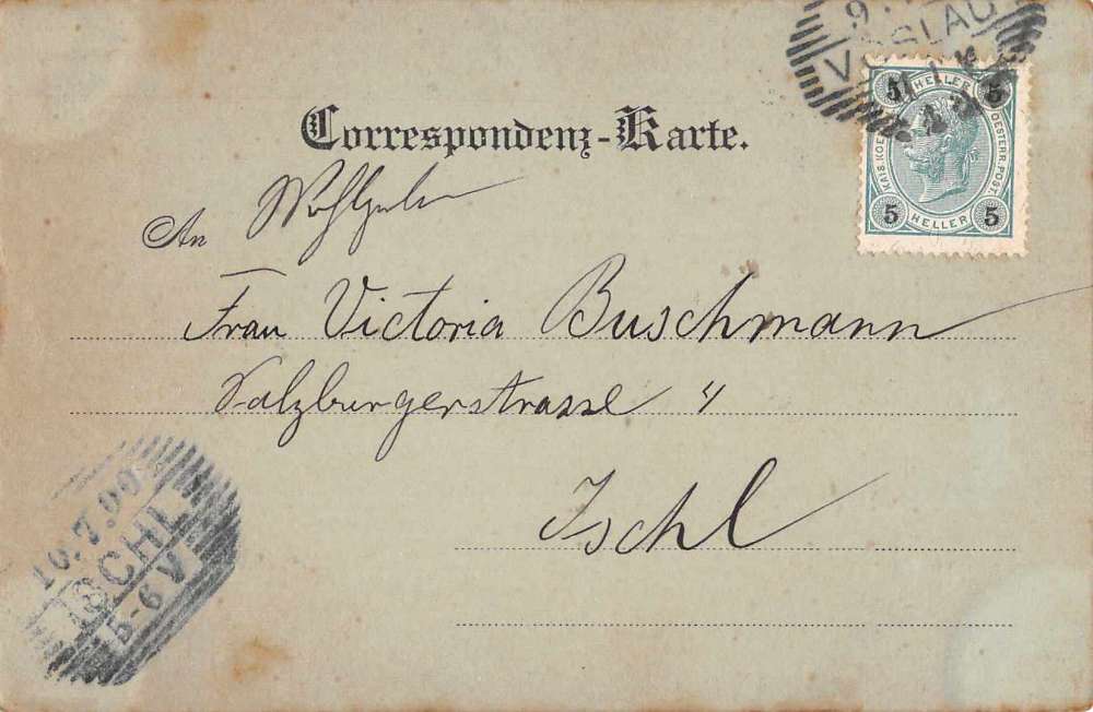 Voslau Austria Building Gruss aus Antique Postcard J60794 - Image 2
