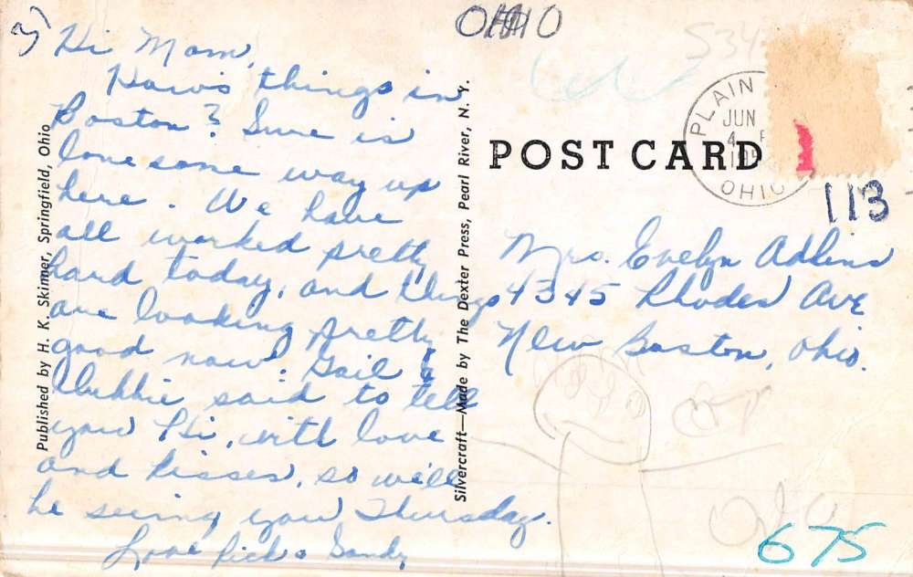 Plain City Ohio Presbyterian Church Street View Antique Postcard K49785 - Image 2