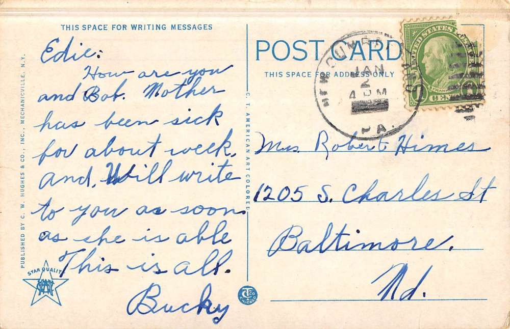 New Market Pennsylvania River Scene Greeting Antique Postcard K50099 - Image 2