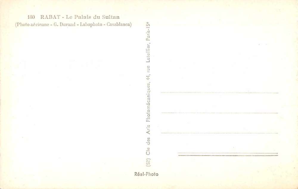 Rabat Morocco Le Palais du Sultan Real Photo Antique Postcard J61456 - Image 2