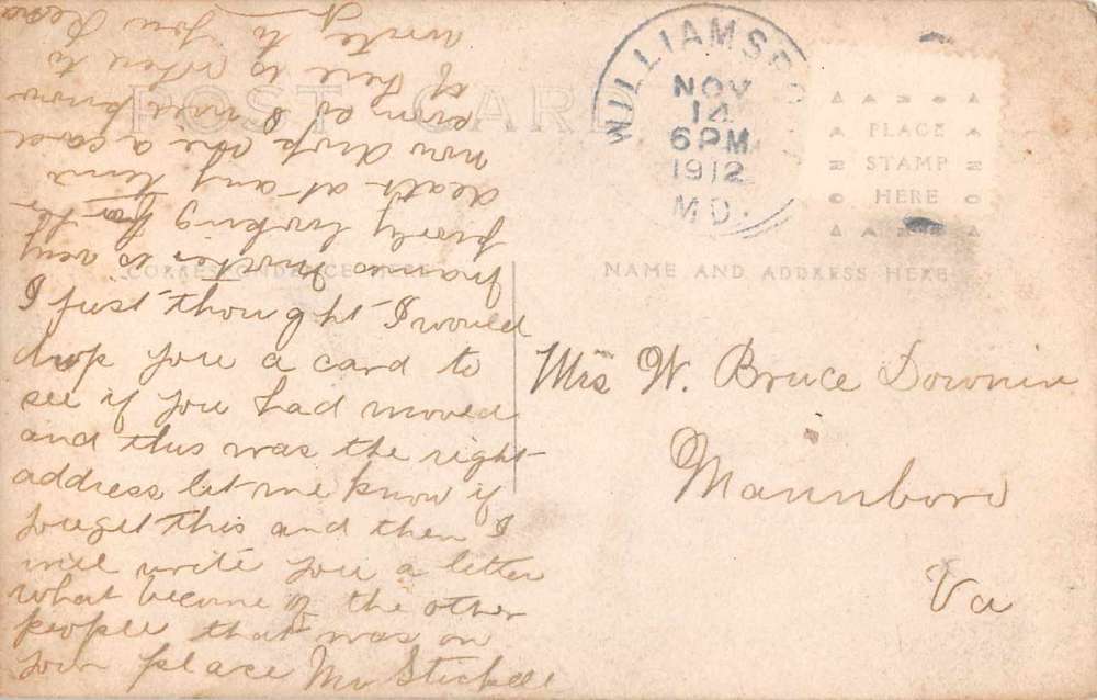 Williamsport Maryland People in Front of House Real Photo Postcard J61662 - Image 2