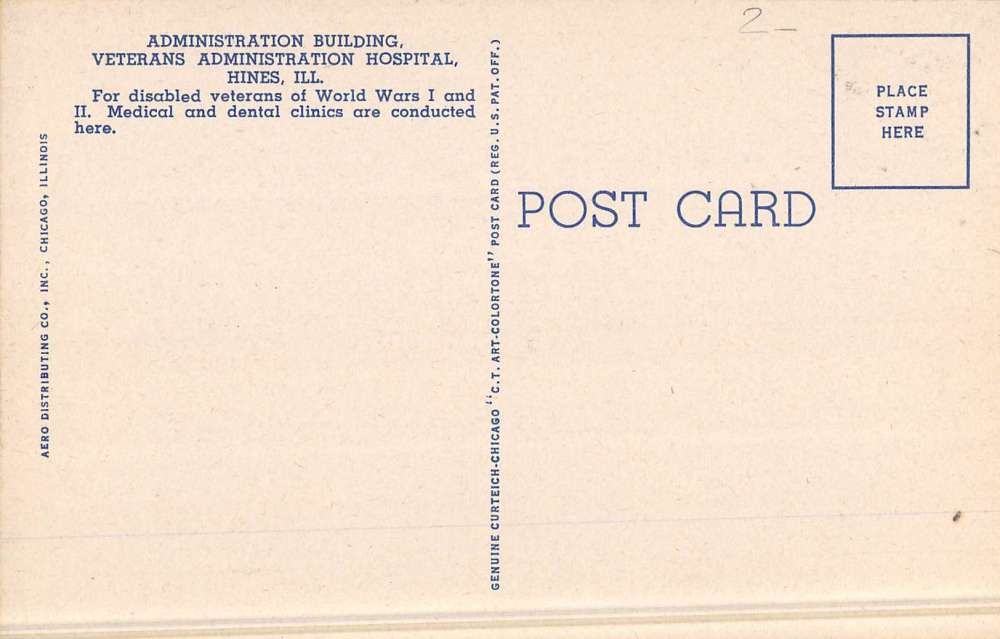 Hines Illinois Admin Hospital Street View Antique Postcard K50824 - Image 2