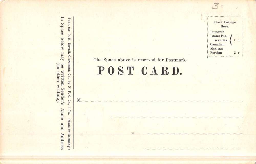 Claremont California Congregational Church Street View Antique Postcard K50710 - Image 2