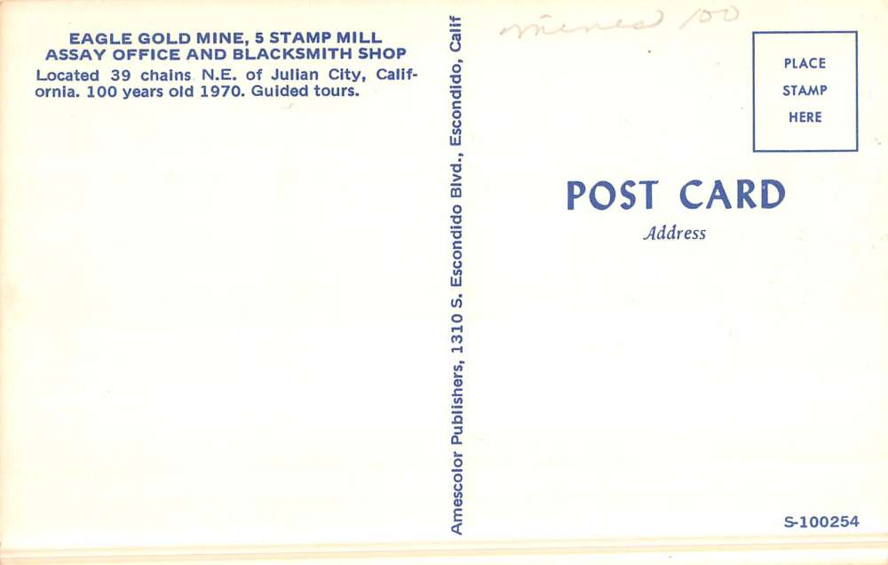 Julian City California Eagle Gold Mine Street View Vintage Postcard K51545 - Image 2