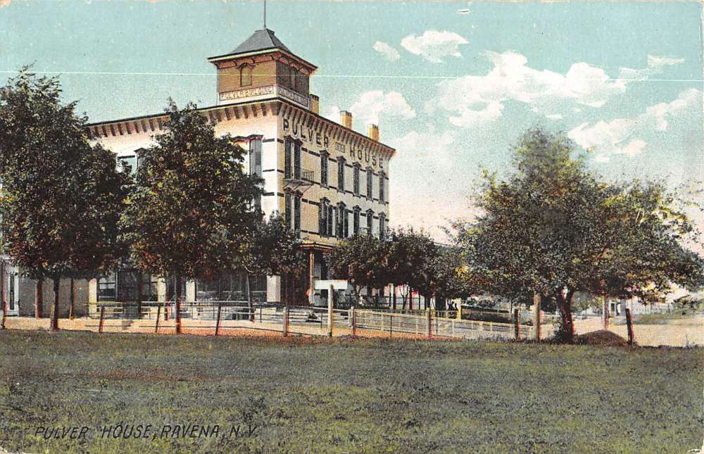 Ravena New York Pulver House Street View Antique Postcard K51579 - Mary