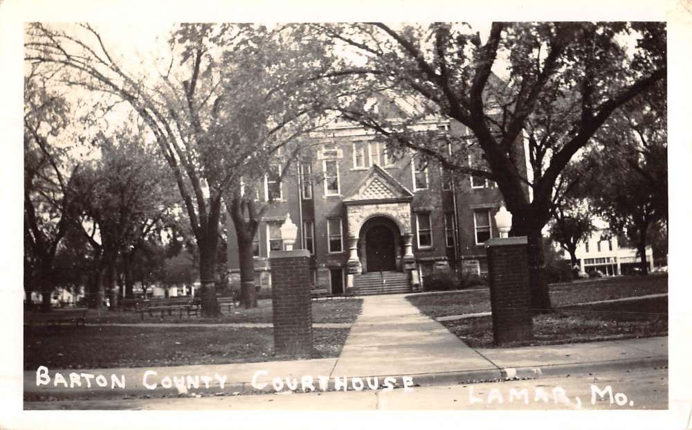 Lamar Missouri Barton Court House Real Photo Antique Postcard K51839