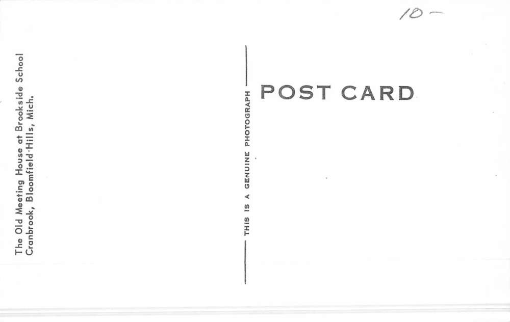 Bloomfield Hills Michigan Meeting House Real Photo Antique Postcard K52302 - Image 2