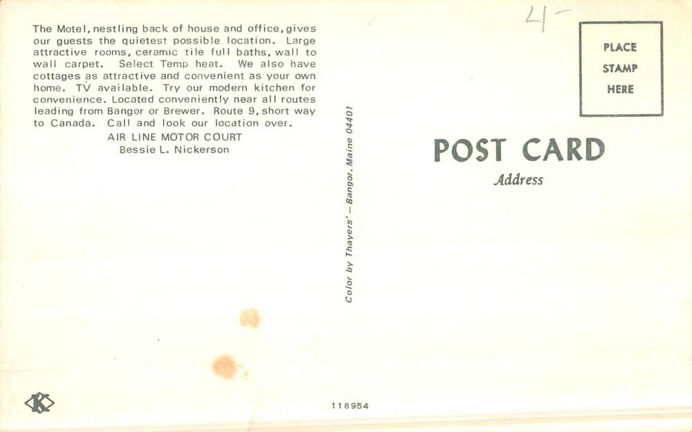 Brewer Maine Air Line Motor Court Street View Vintage Postcard K52397 - Image 2