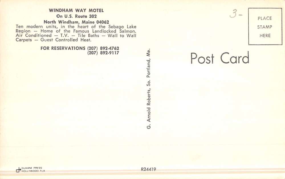 North Windham Maine Way Motel Street View Vintage Postcard K52481 ...