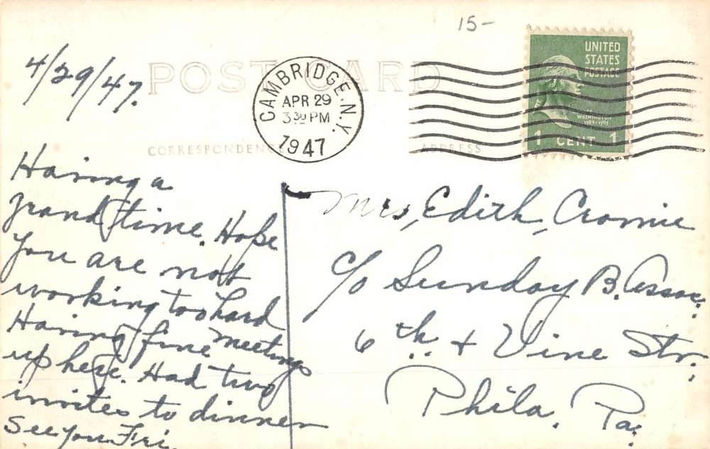 Cambridge New York Hotel Real Photo Antique Postcard K53104 - Image 2