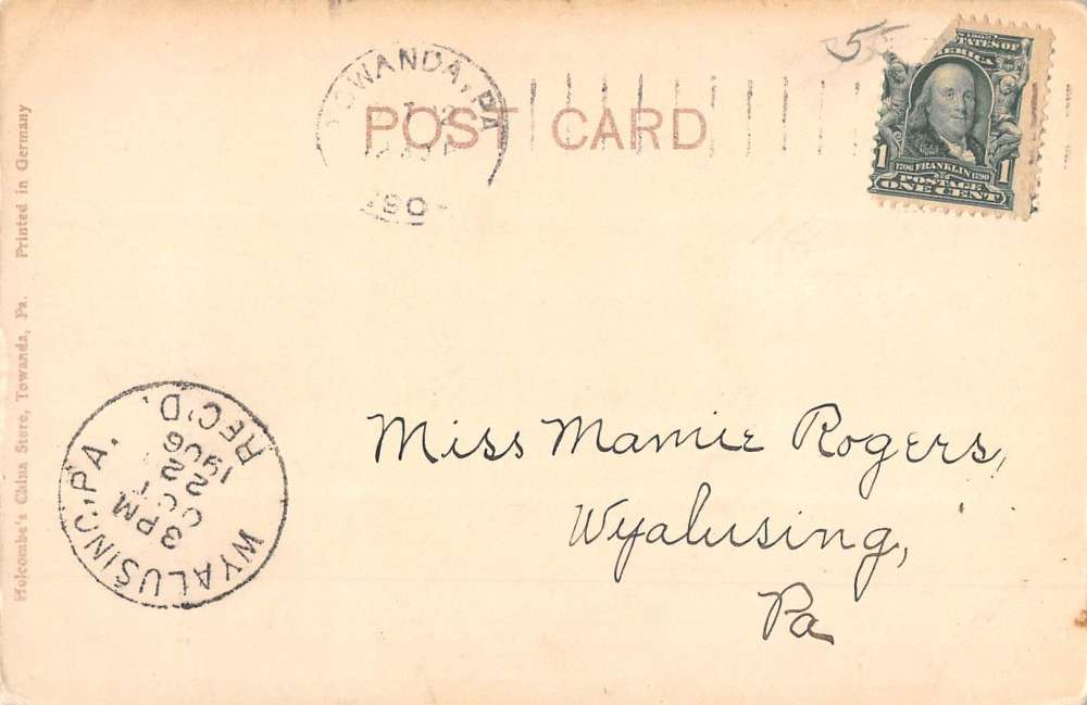 Towanda Pennsylvania High School Street View Antique Postcard K53140 - Image 2