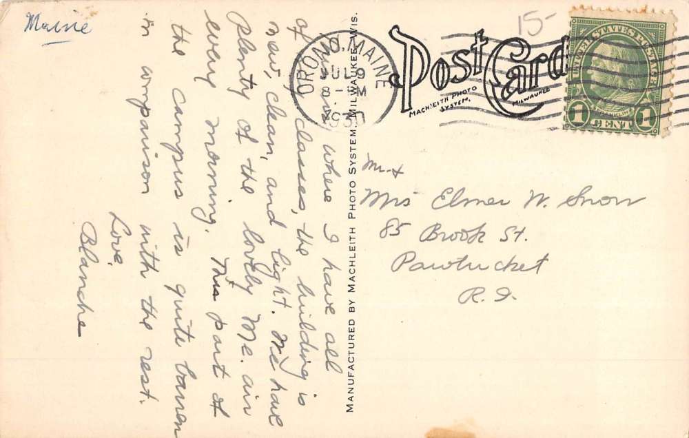 Orono Maine University Arts Bldg Real Photo Antique Postcard K53237 - Image 2