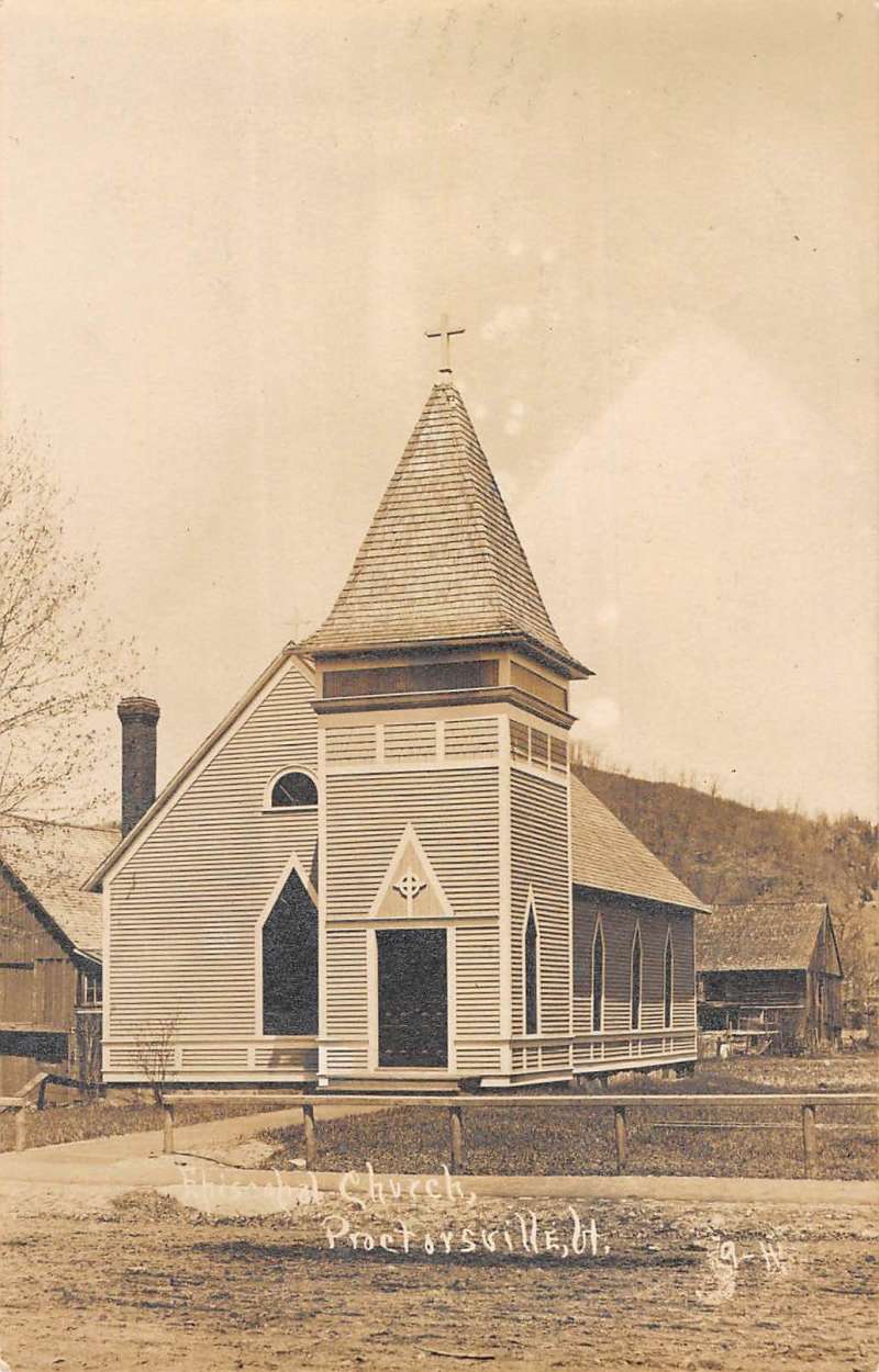 Proctorsville Vermont Episcopal Church Real Photo Antique Postcard