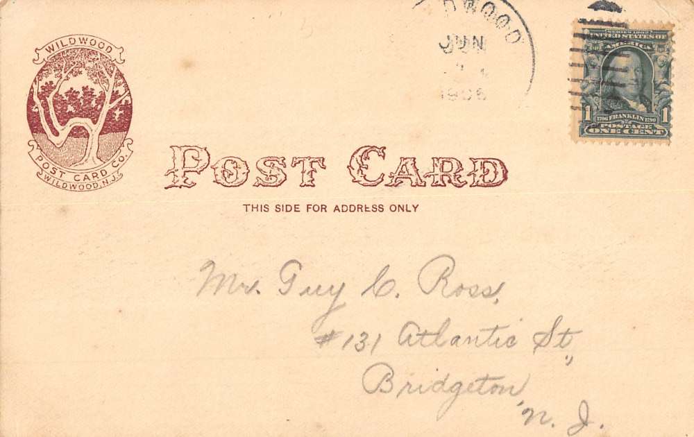 Wildwood New Jersey High Tide Beach Scene Antique Postcard K53582 - Image 2