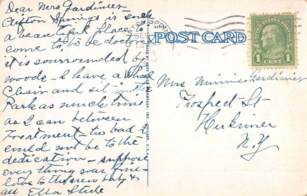 Clifton Springs New York Sanitarium And Clinic Antique Postcard K53733