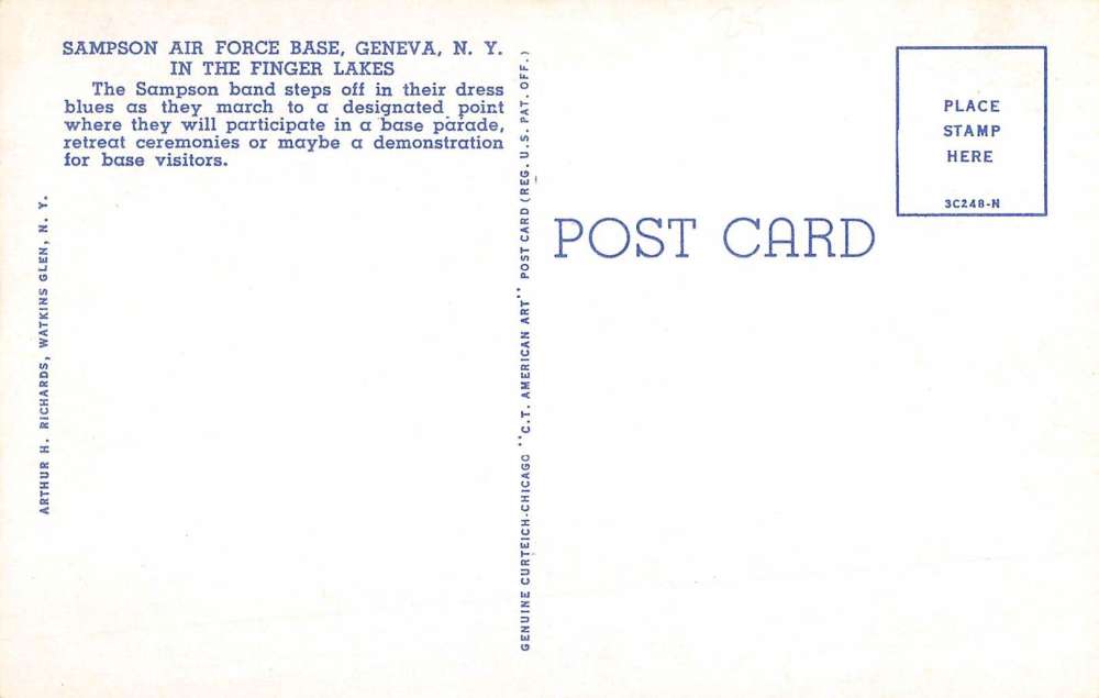 Geneva New York Sampson Air Force Base Band Parade Antique Postcard K53737 - Image 2