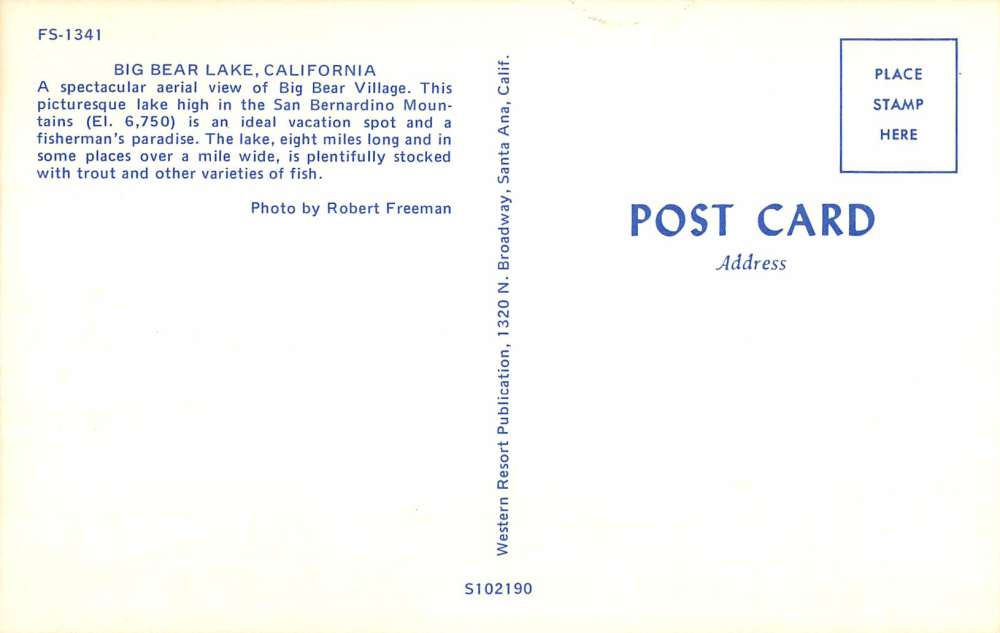 Big Bear Lake California Birdseye View Vintage Postcard K54366 - Image 2